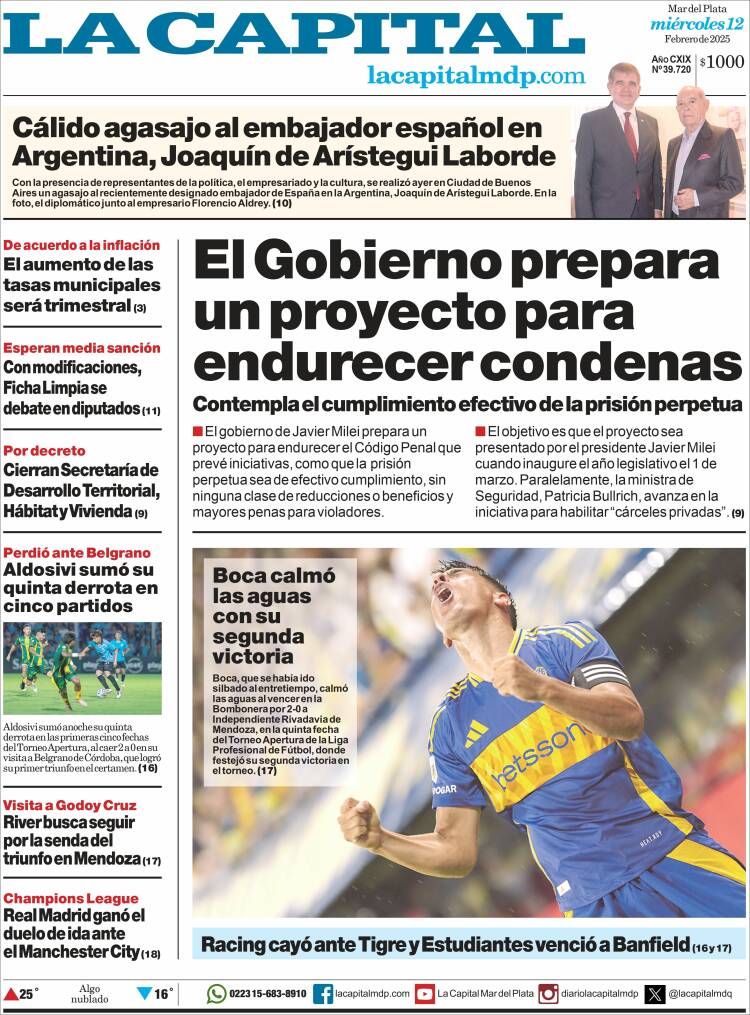 Portada de Diario La Capital - Mar del Plata (Argentina)