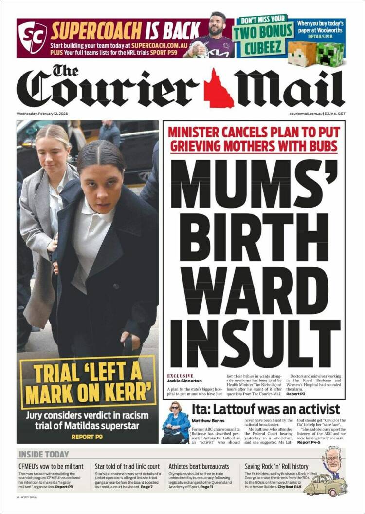 Portada de The Courier-Mail (Australia)