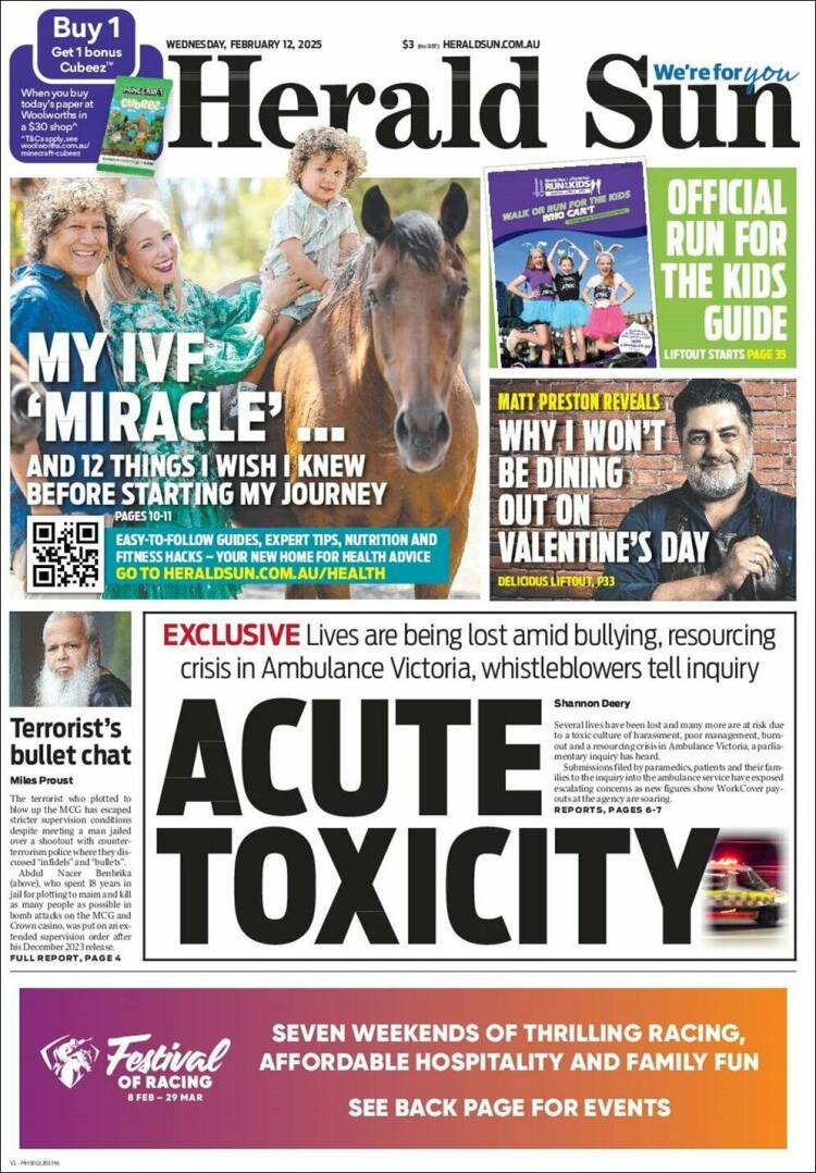 Portada de Herald Sun (Australie)