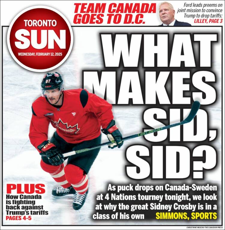 Portada de The Toronto Sun (Canada)