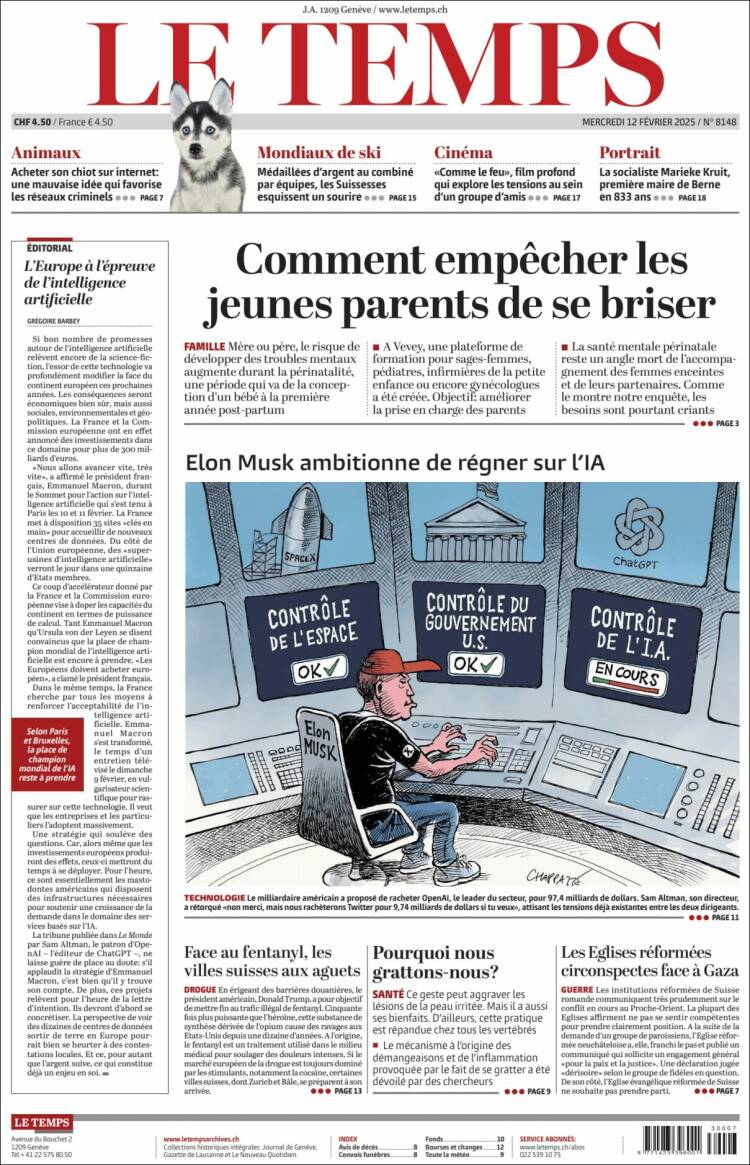 Portada de Le Matin (Suiza)