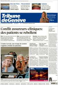 Portada de La Tribune de Genève (Suiza)