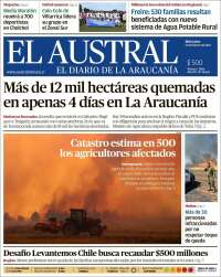 Portada de El Austral de Temuco (Chile)