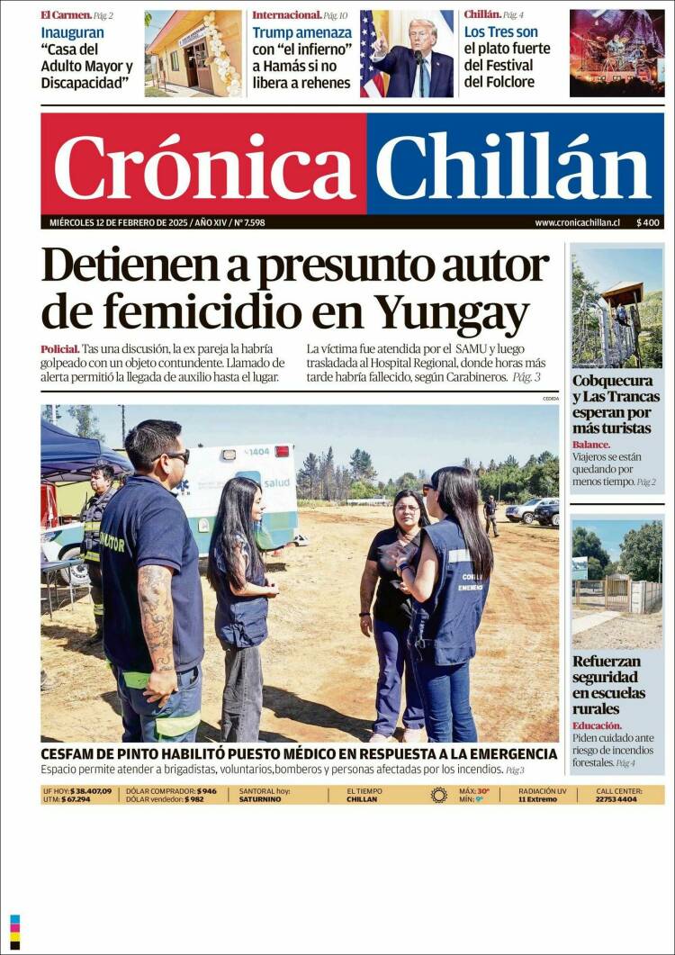 Portada de Crónica Chillán (Chile)