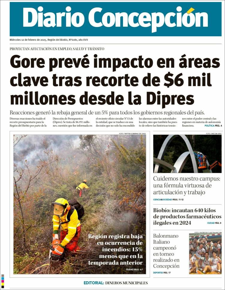 Portada de Diario de Concepción (Chile)