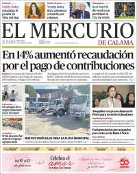 Portada de El Mercurio - Calama (Chile)