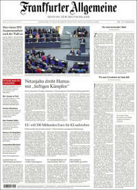 Portada de Frankfurter Allgemeine (Alemania)