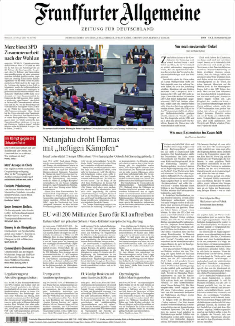 Portada de Frankfurter Allgemeine (Allemagne)