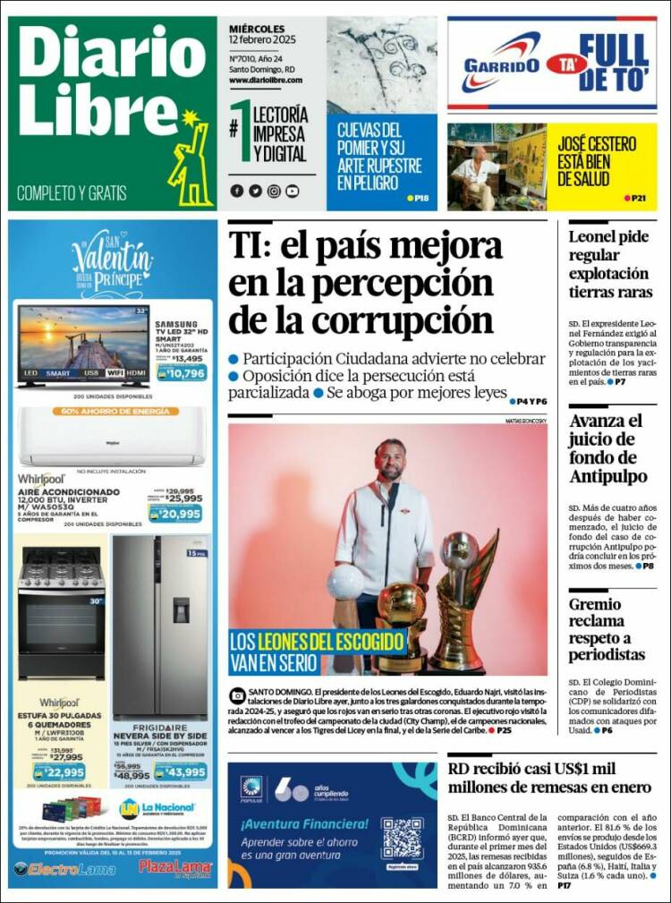 Portada de Diario Libre (R. Dominicaine)