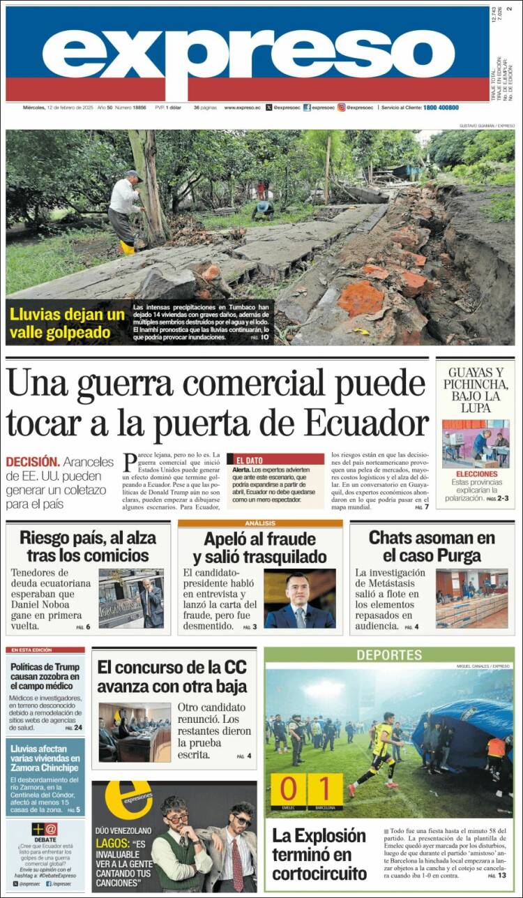 Portada de Expreso (Ecuador)