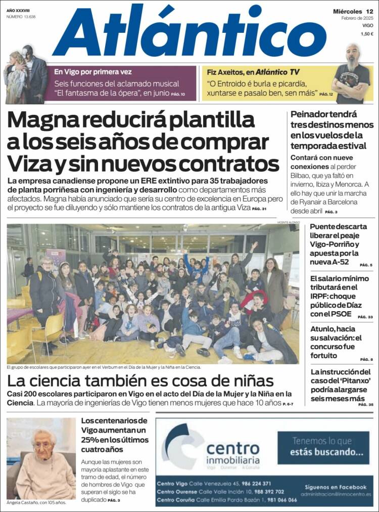 Portada de Atlántico Diario (Spain)