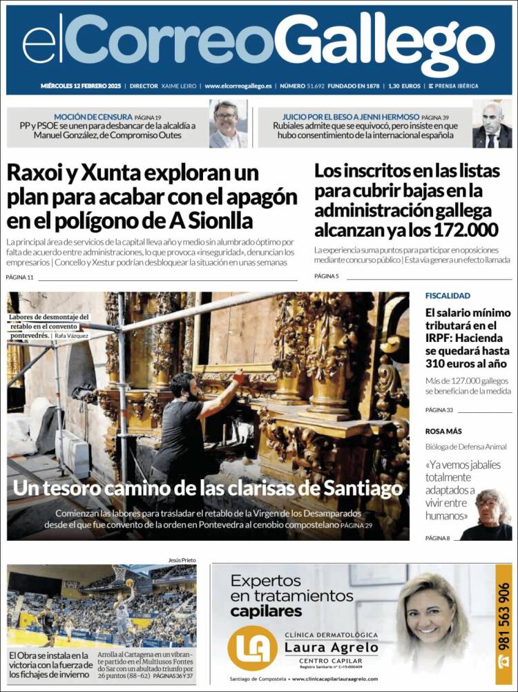 Portada de El Correo Gallego (España)