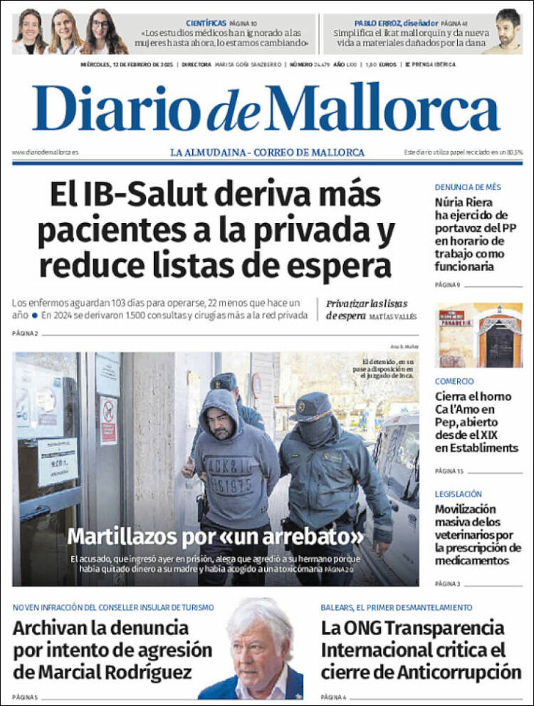 Portada de Diario de Mallorca (España)