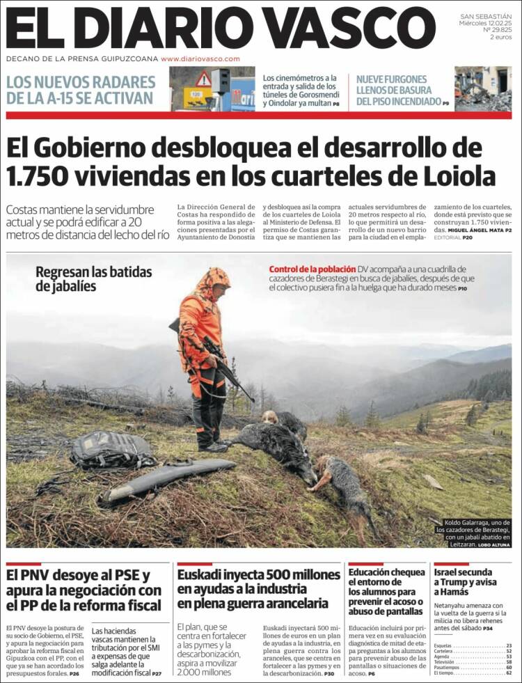 Portada de Diario Vasco (España)