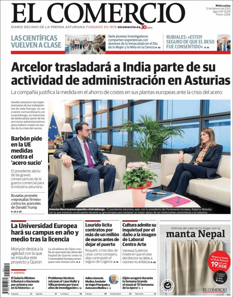 Portada de El Comercio - Gijón (Spain)