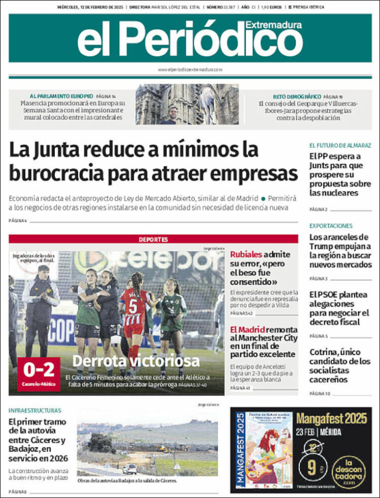 Portada de El Periódico de Extremadura (Spain)