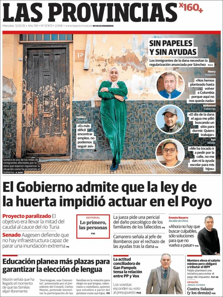 Portada de Las Provincias (Espagne)