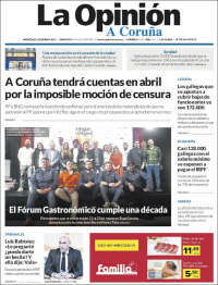 Portada de La Opinión de A Coruña (Espagne)