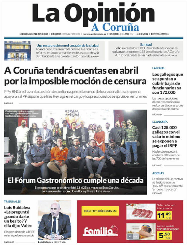 Portada de La Opinión de A Coruña (Spain)