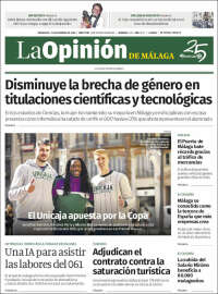 Portada de La Opinión de Málaga (España)