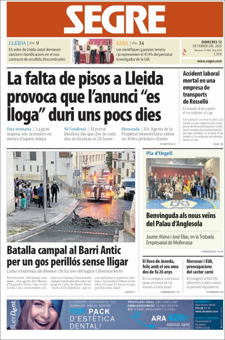 Portada de Segre (Spain)