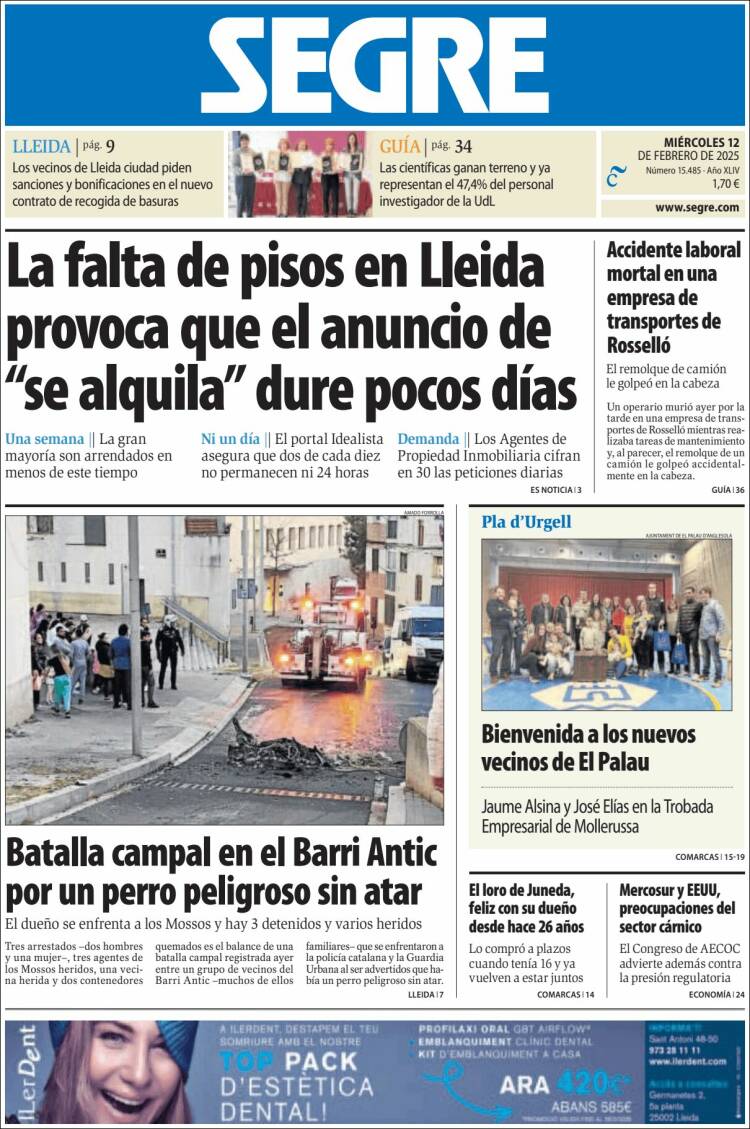 Portada de Segre  (España)