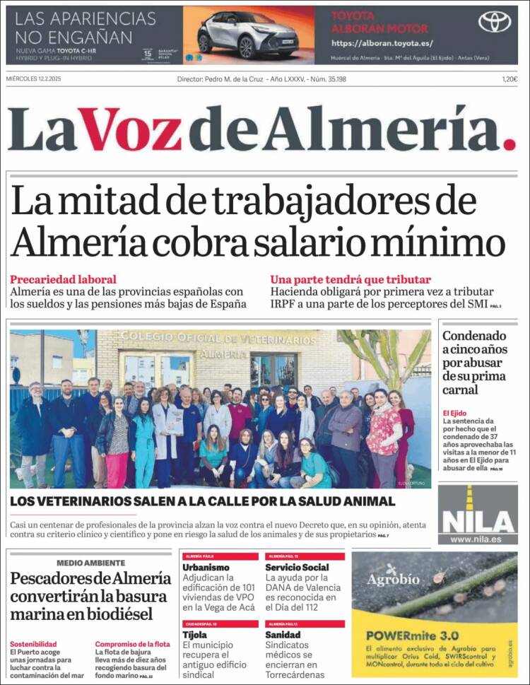 Portada de La Voz de Almería (Spain)