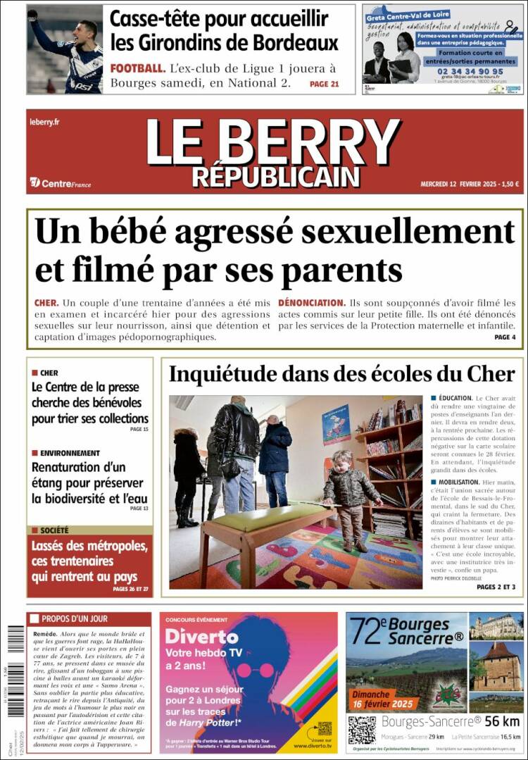 Portada de Berry Republicain (Francia)