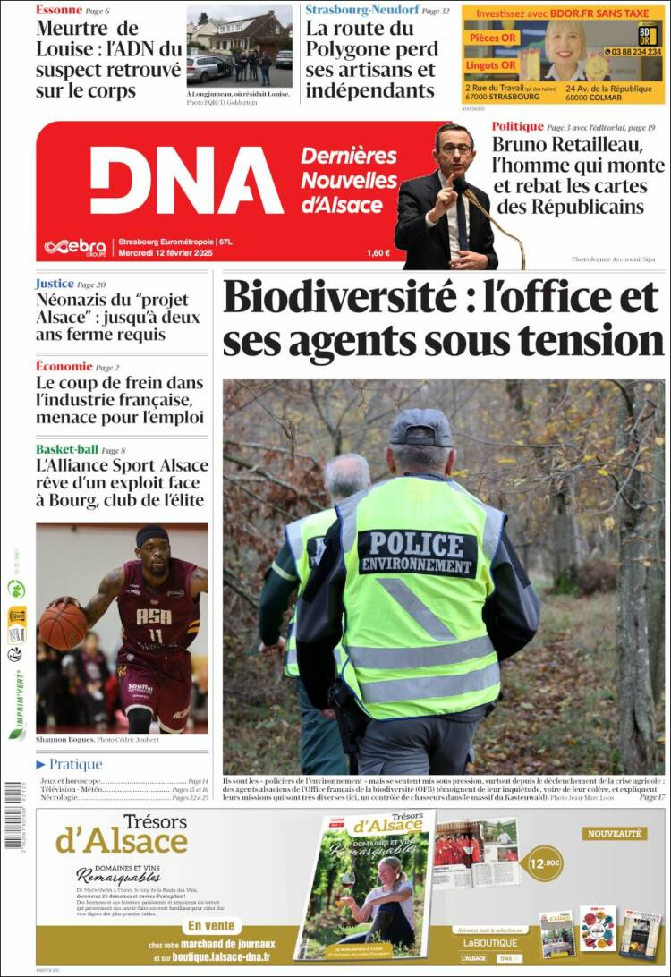 Portada de Les Dernières Nouvelles d'Alsace (Francia)