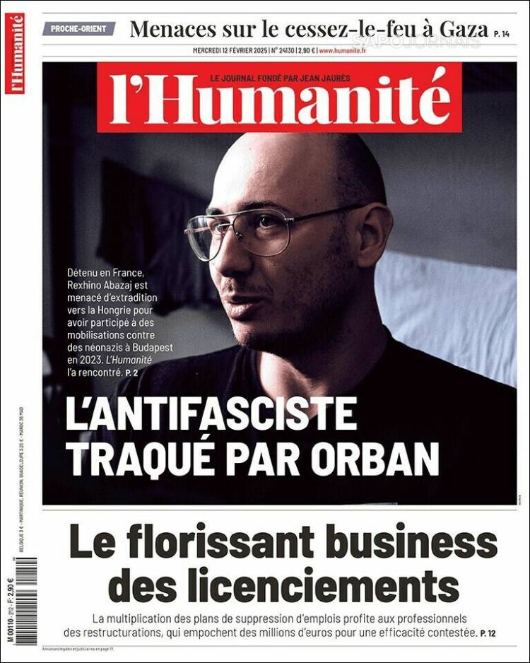 Portada de l'Humanite (France)