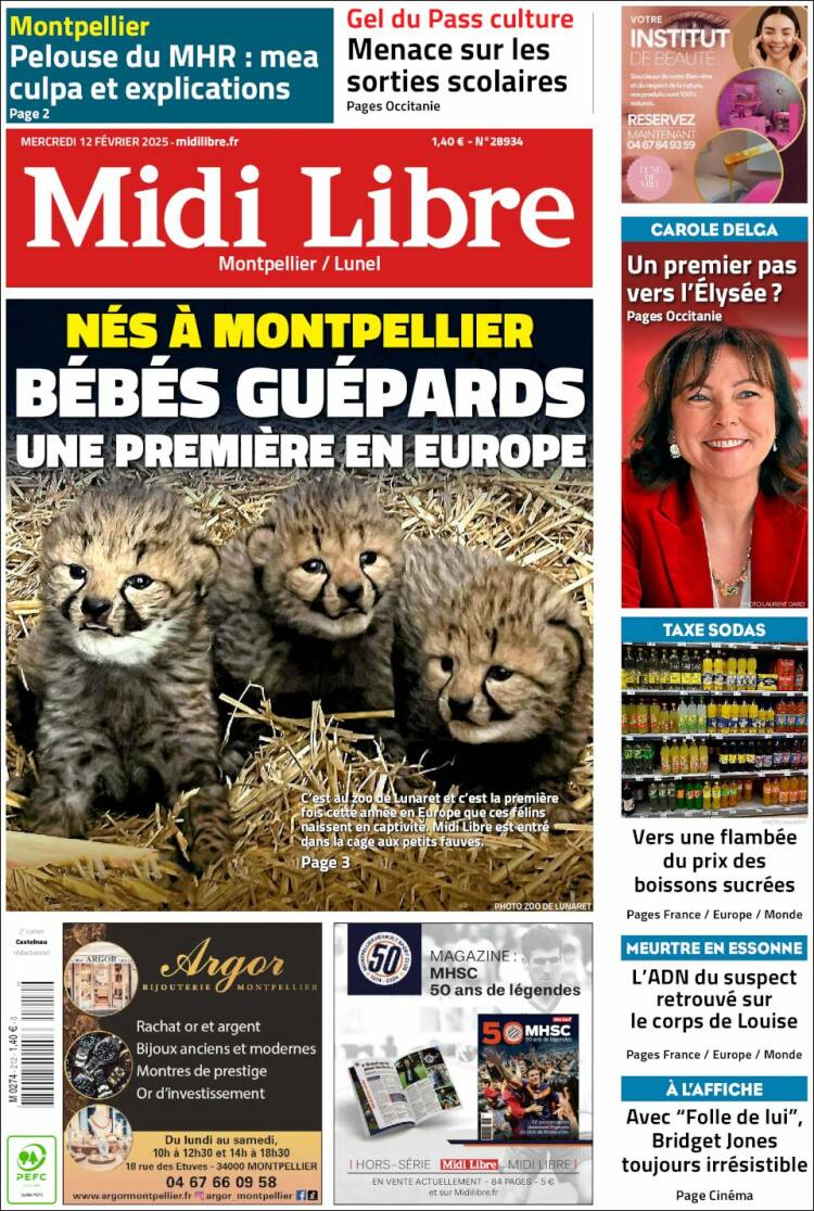 Portada de Midi Libre (Francia)