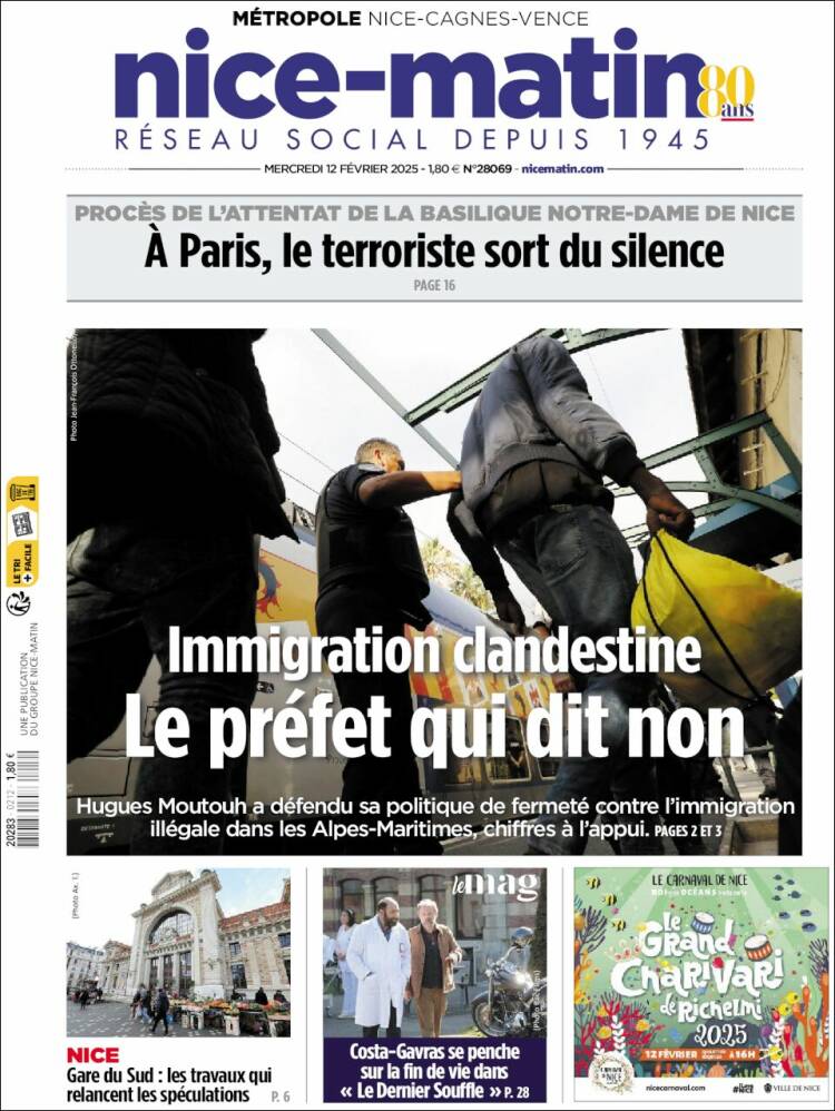 Portada de Nice-Matin (Francia)