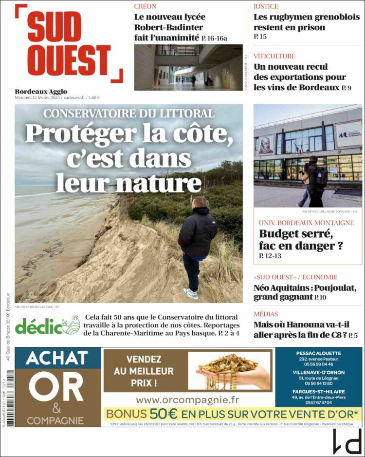 Portada de Sud Ouest (France)