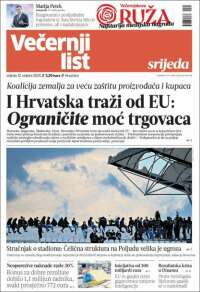 Portada de Večernji (Croatie)