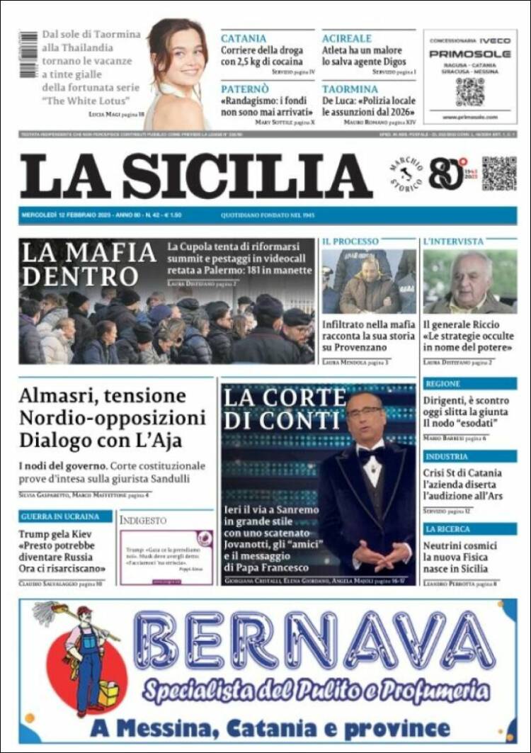 Portada de La Sicilia (Italia)