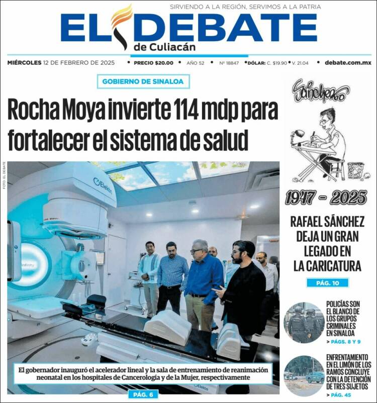 Portada de El Debate de Culiacán (Mexique)