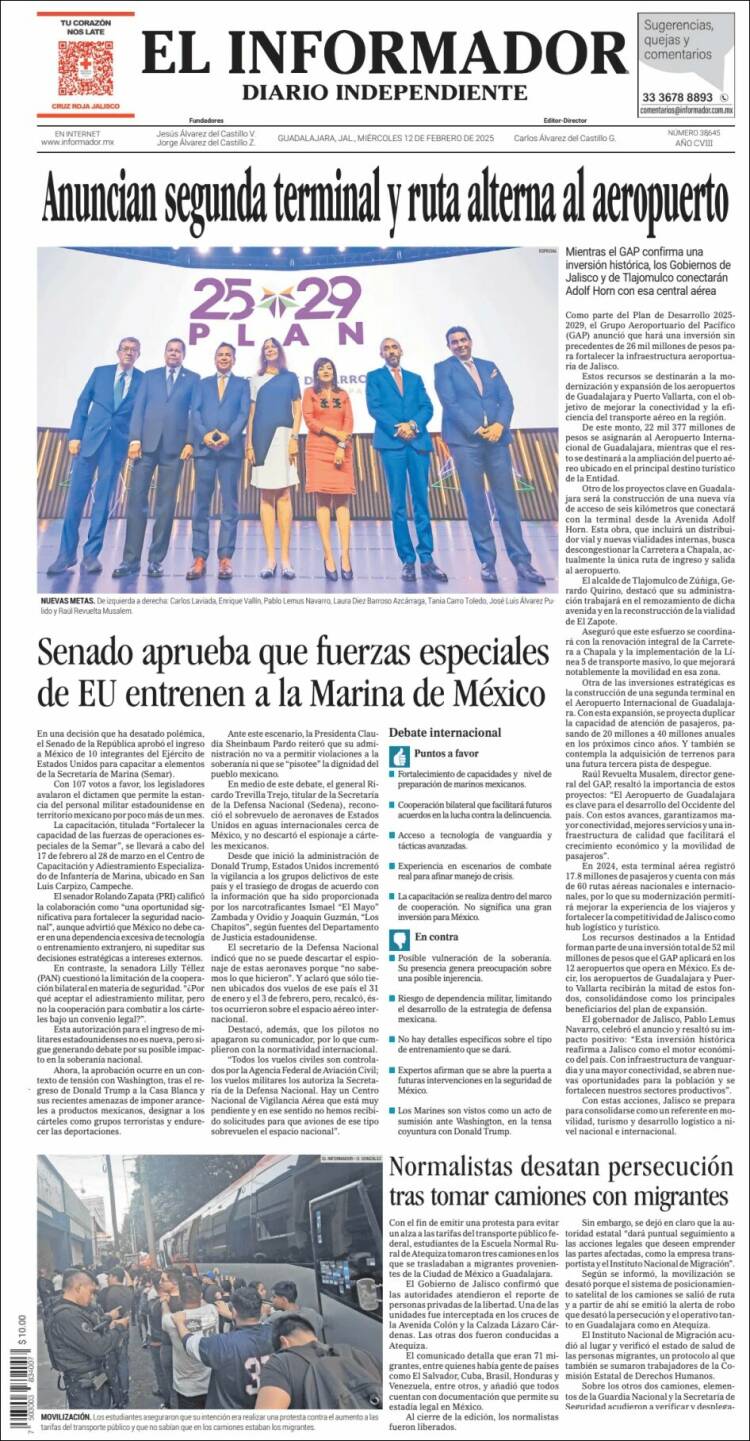 Portada de El Informador (Mexique)