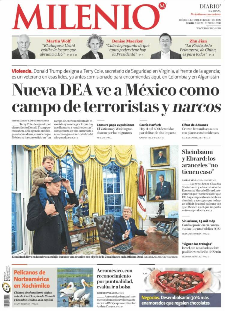 Portada de Milenio (Mexique)