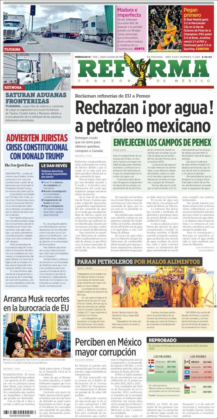 Portada de Reforma (Mexique)