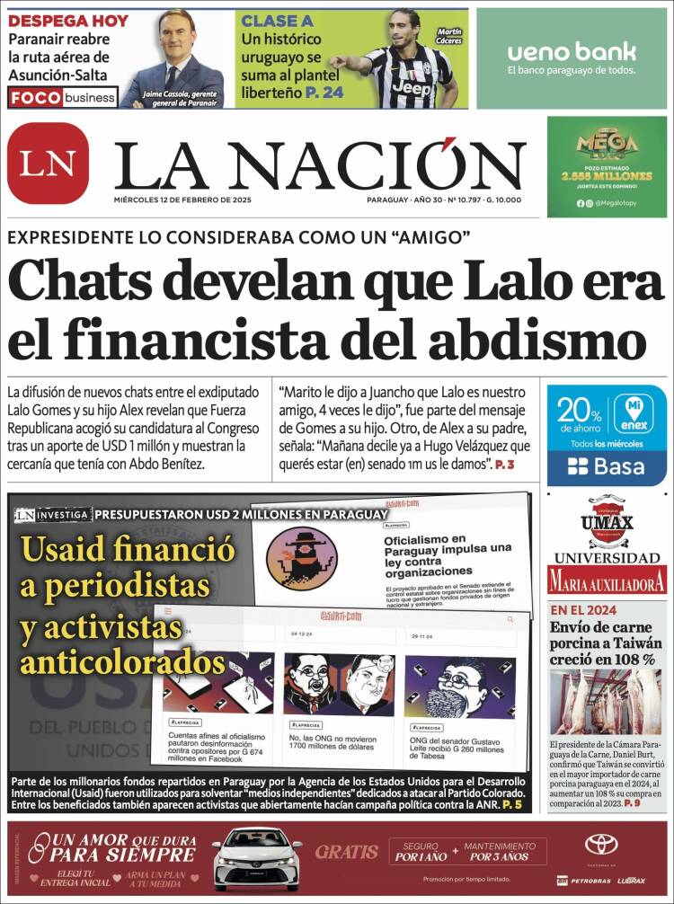 Portada de La Nación (Paraguay)