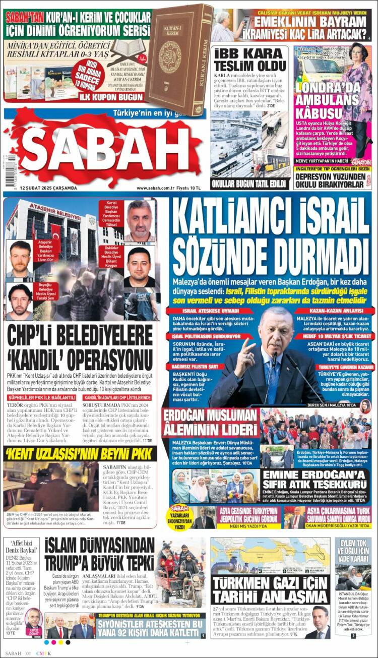 Portada de Sabah (Turquía)