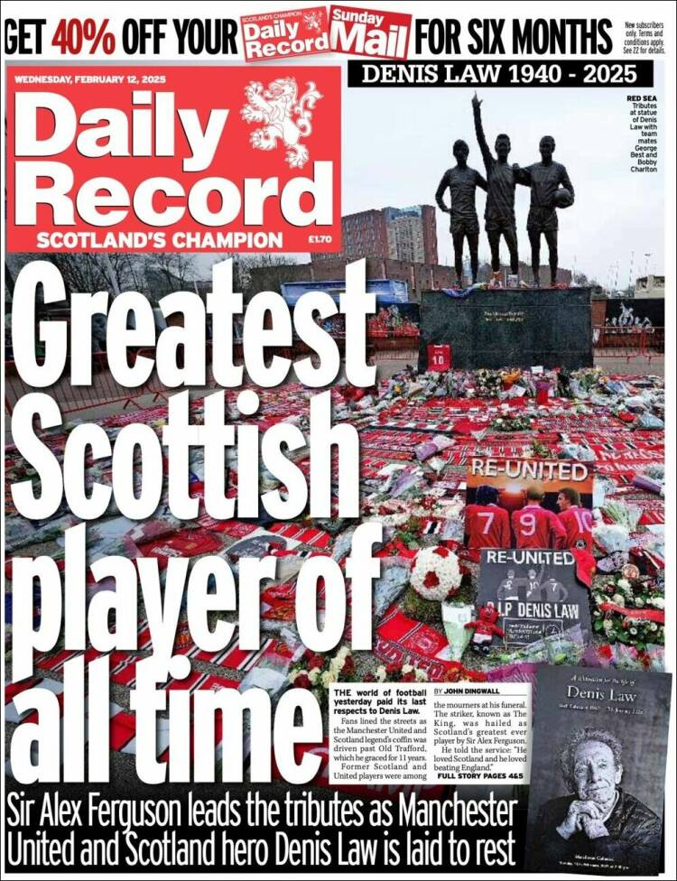 Portada de Daily Record (Reino Unido)