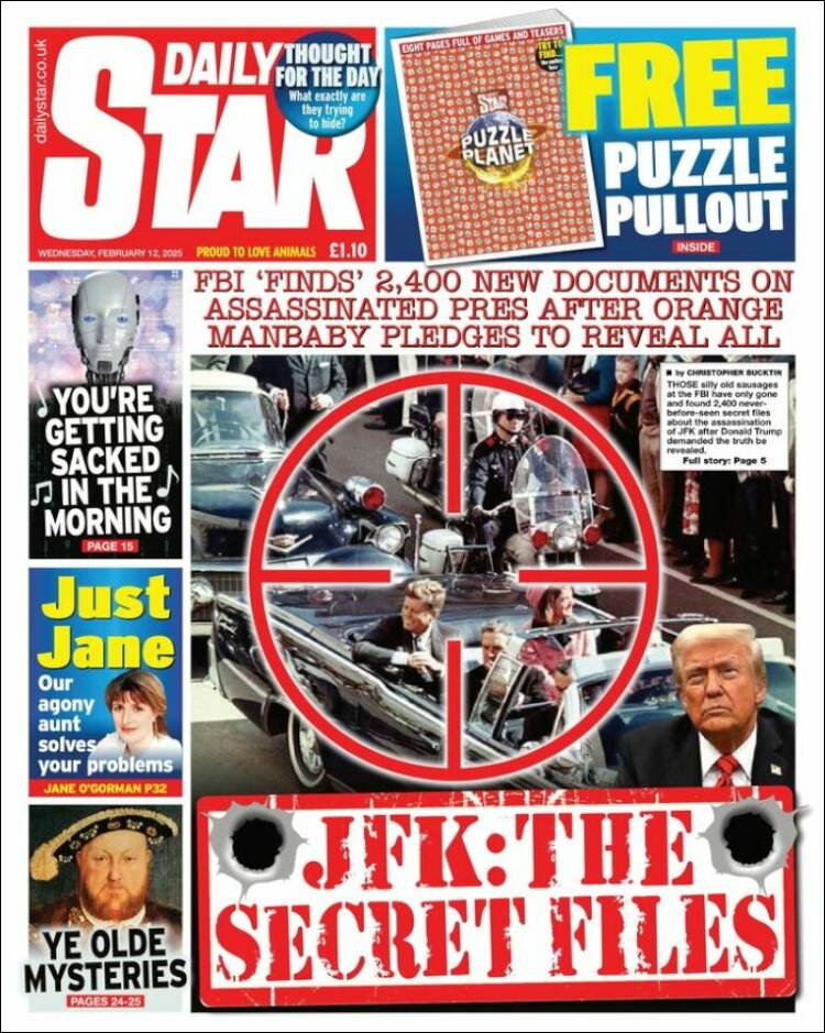 Portada de Daily Star (Royaume-Uni)