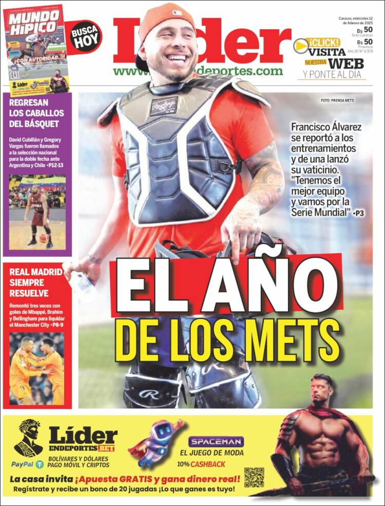 Portada de Lider en deportes (Venezuela)