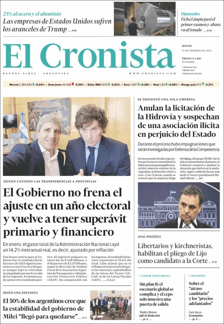 Portada de El Cronista Comercial (Argentina)