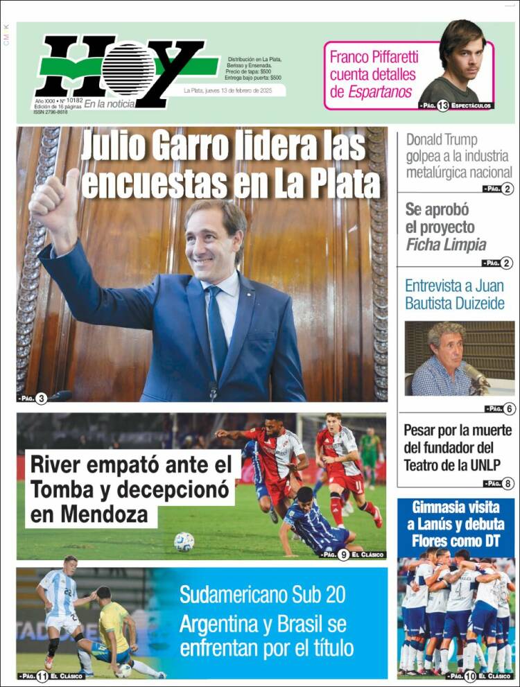 Portada de Diario Hoy (Argentina)