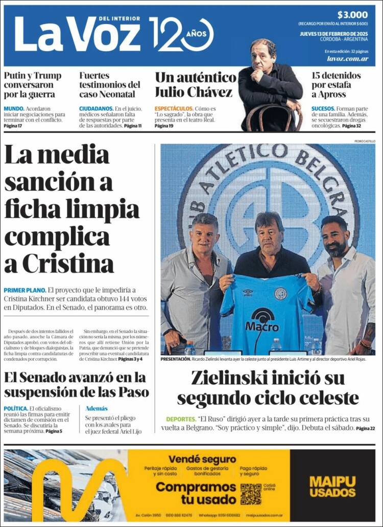 Portada de La Voz del Interior (Argentine)