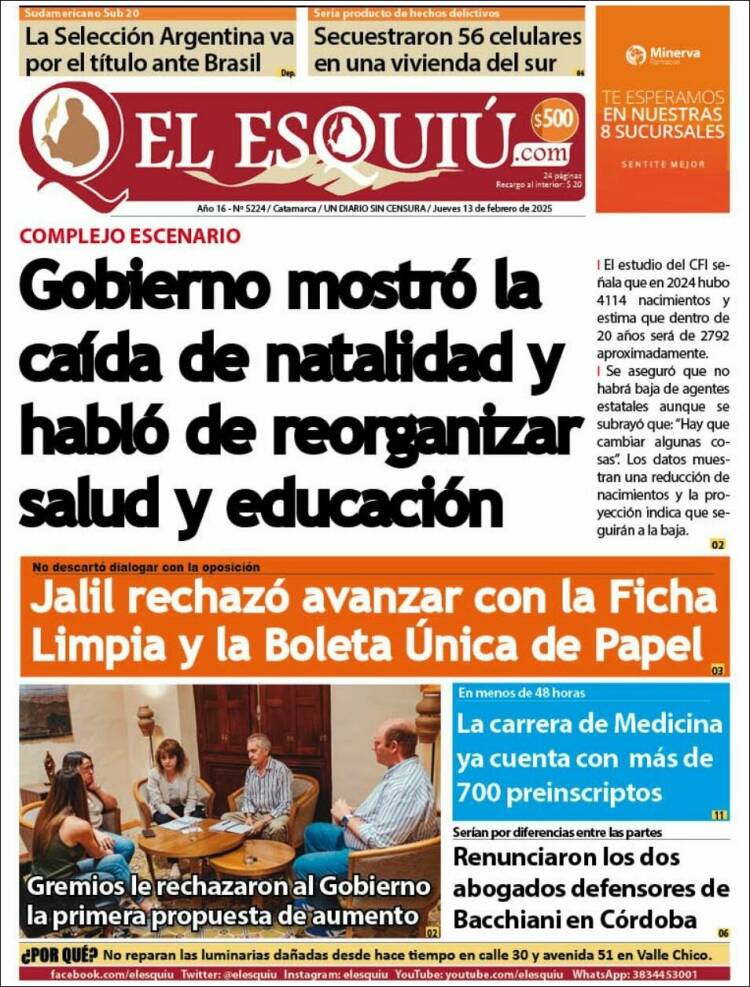 Portada de El Esquiu (Argentina)