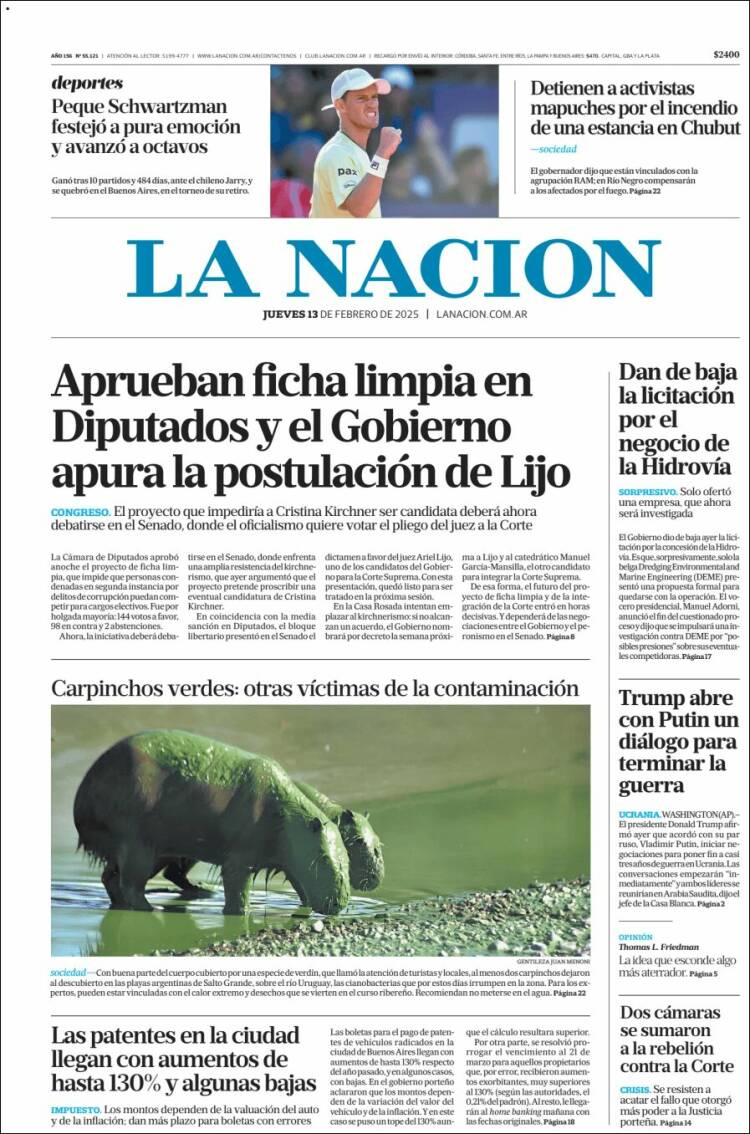 Portada de La Nación (Argentine)