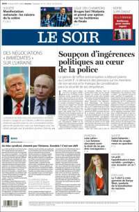 Portada de Le Soir (Bélgica)